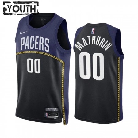 Maillot Enfant Indiana Pacers Bennedict Mathurin 00 2022-23 Nike City Edition Noir Navy Swingman
